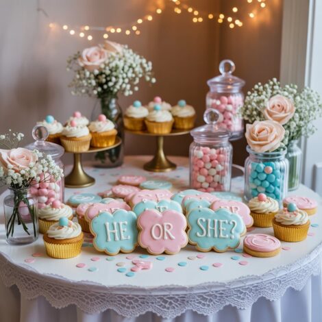 Gender Reveal Dessert Corner