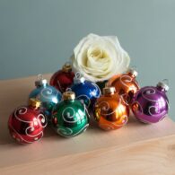 Elegant Swirl Glass Christmas Ornaments